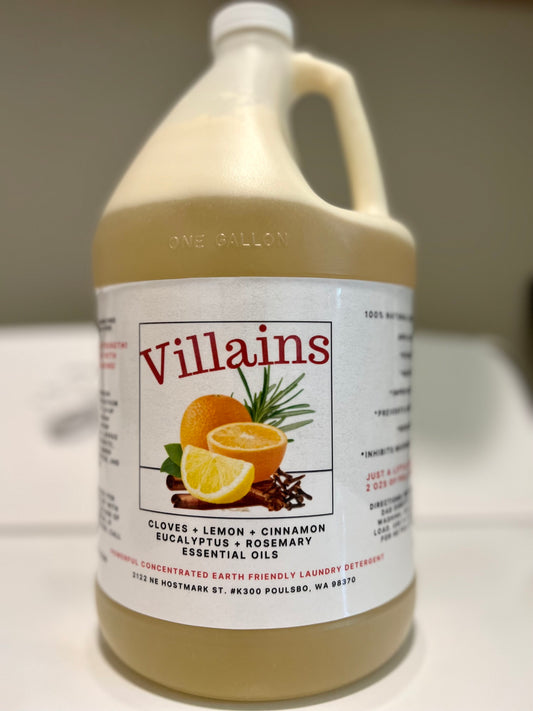 Villains Concentrated All Natural Laundry Detergent & Fabric Softener w/ Essential Oils