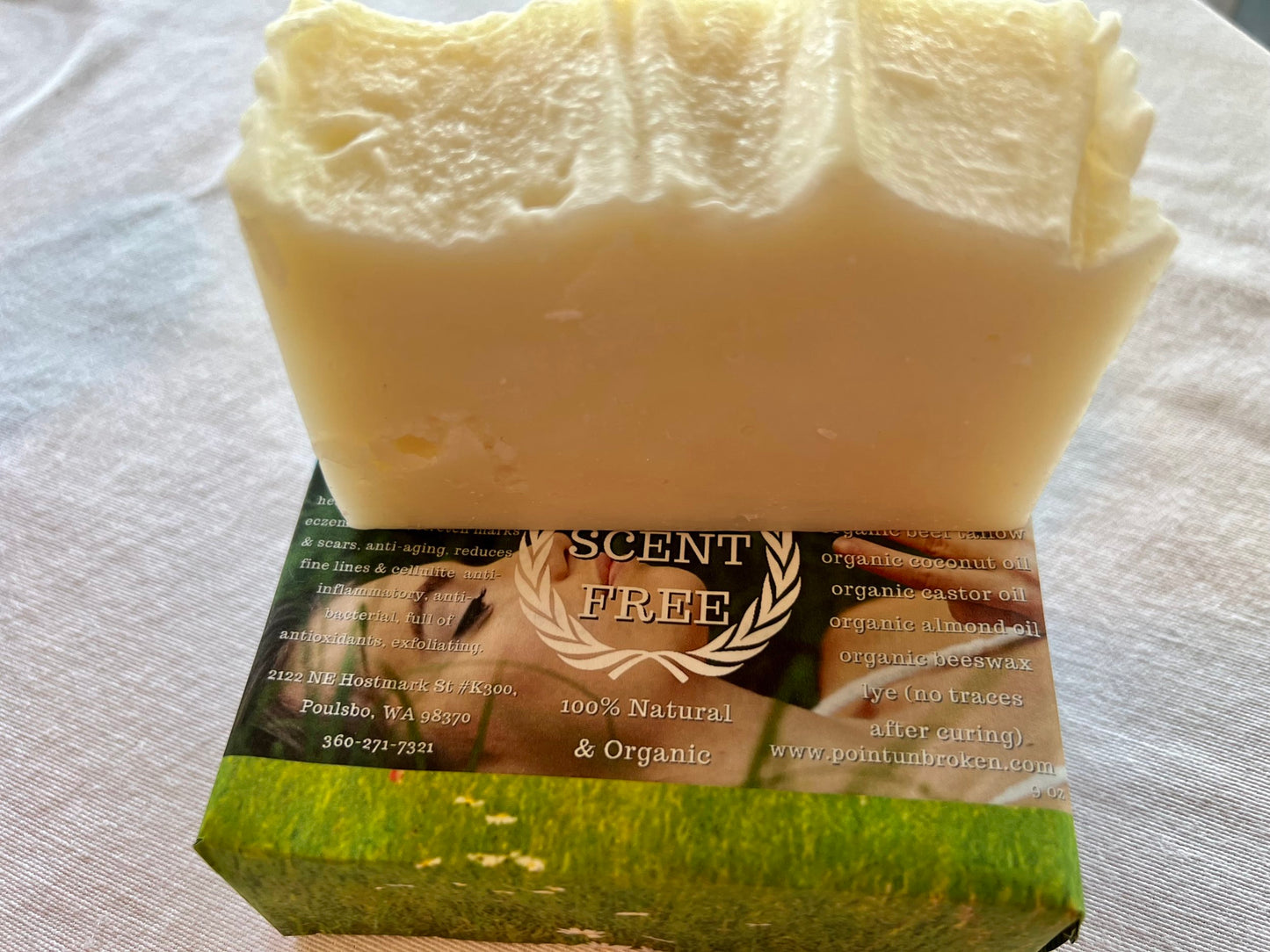 100% Organic Beeswax Fragrance Free Soap