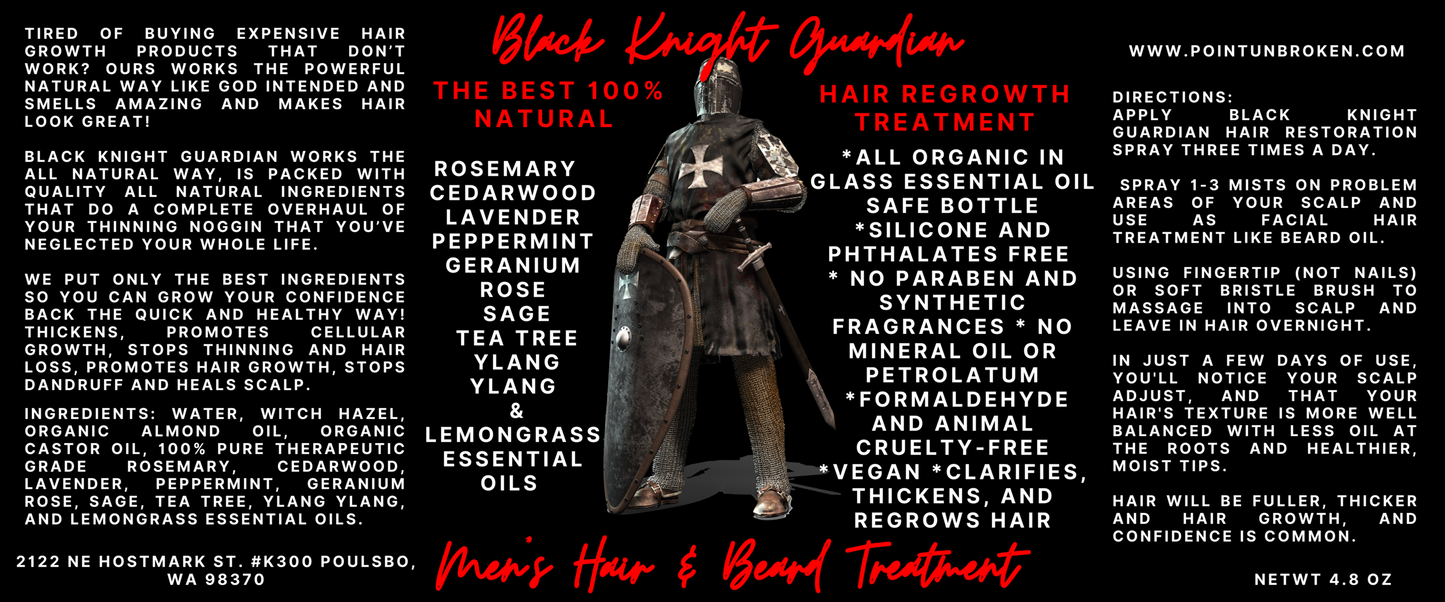 Black Knight Guardian All Natural Hair & Beard Restoration Spray 4.7 ounces
