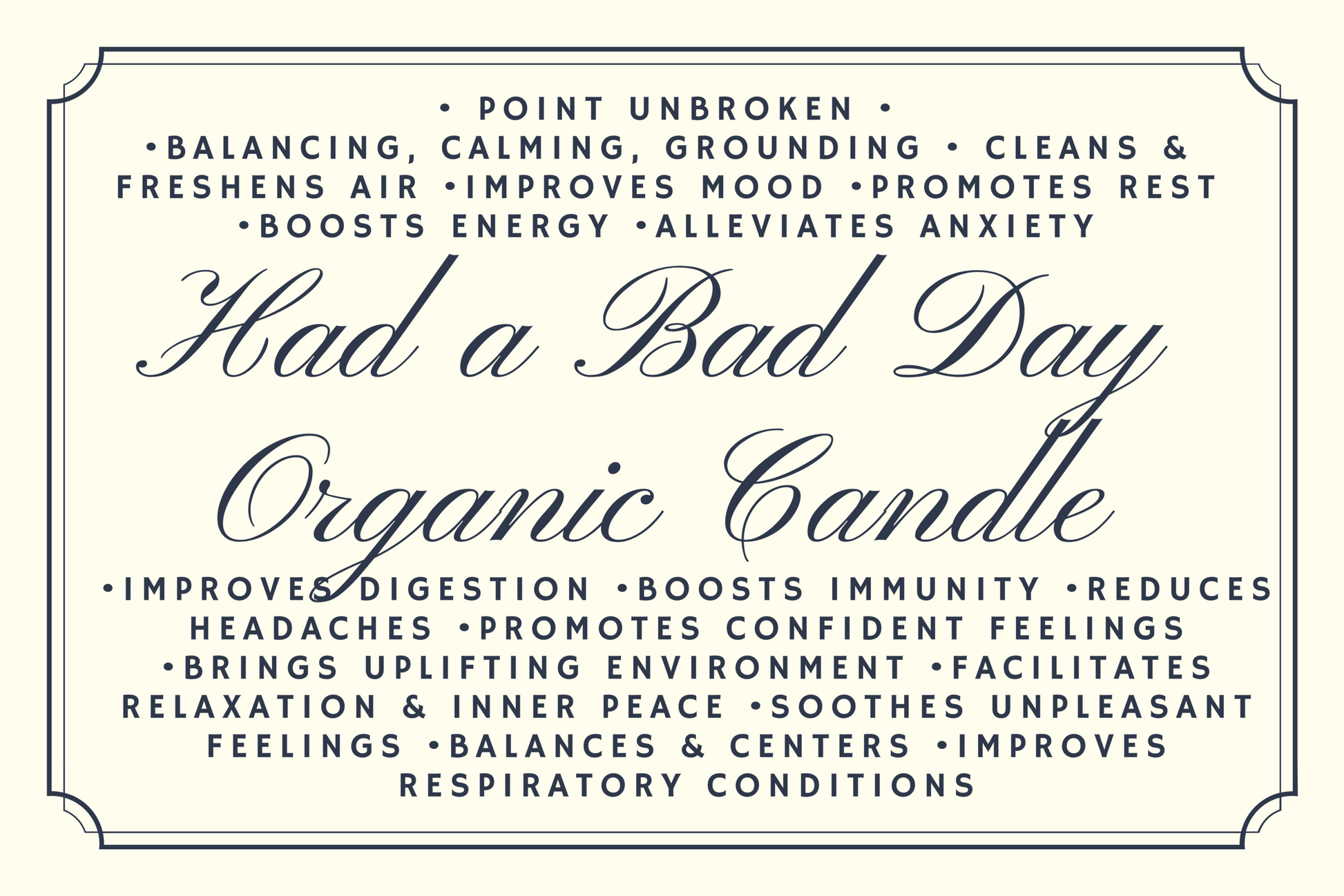 Had a Bad Day Organic Essential Oil Candle Hemp Wicks – Point Unbroken
