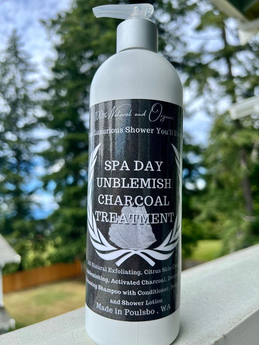 Spa Day Unblemish Charcoal Treatment Shower Lotion