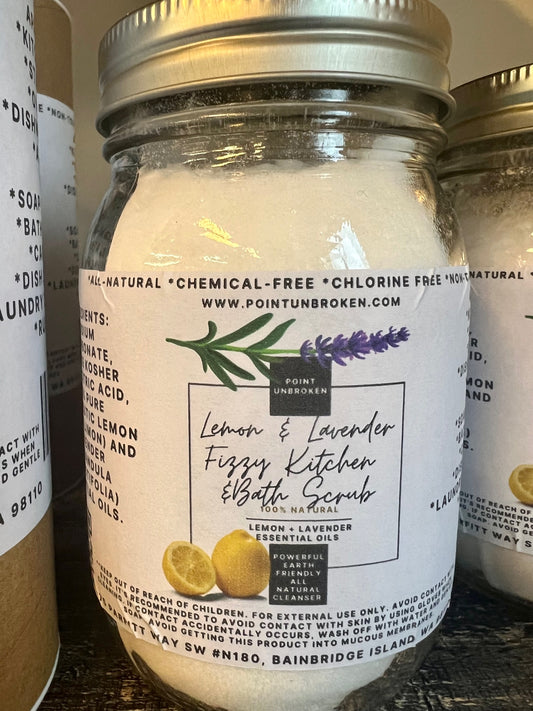 Lemon and Lavender Fizzy Kitchen & Bathroom Scrub